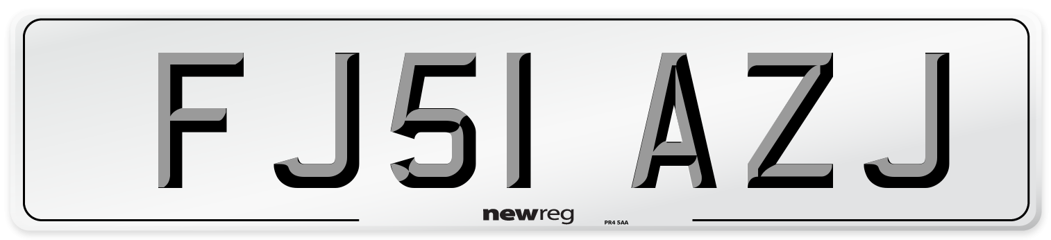 FJ51 AZJ Number Plate from New Reg
